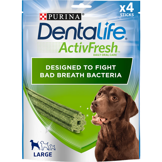 Dentalife ActivFresh Large Dog Treat Dental Chew 4 Sticks