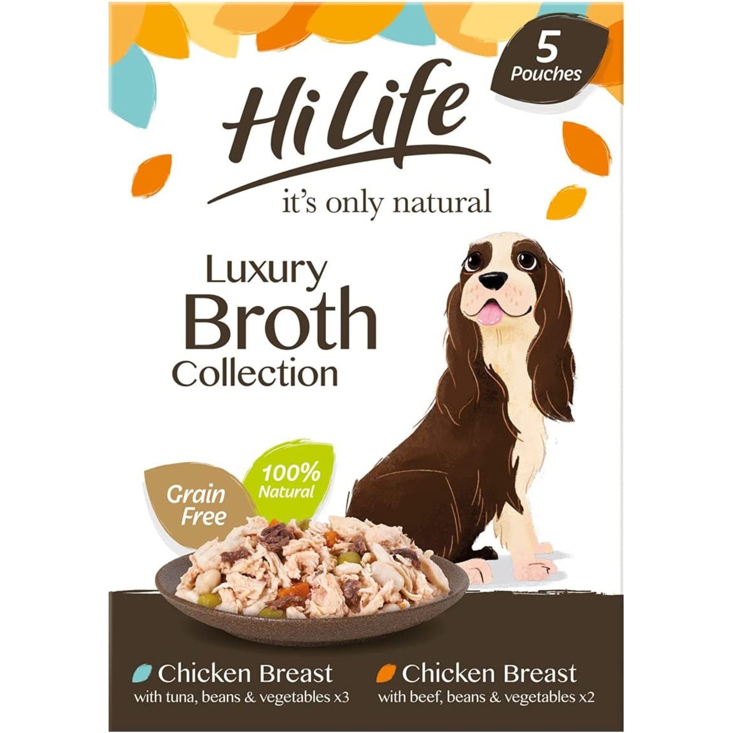 HiLife It's Only Natural The Luxury Broth Collection Wet Dog Food 5 x 100g