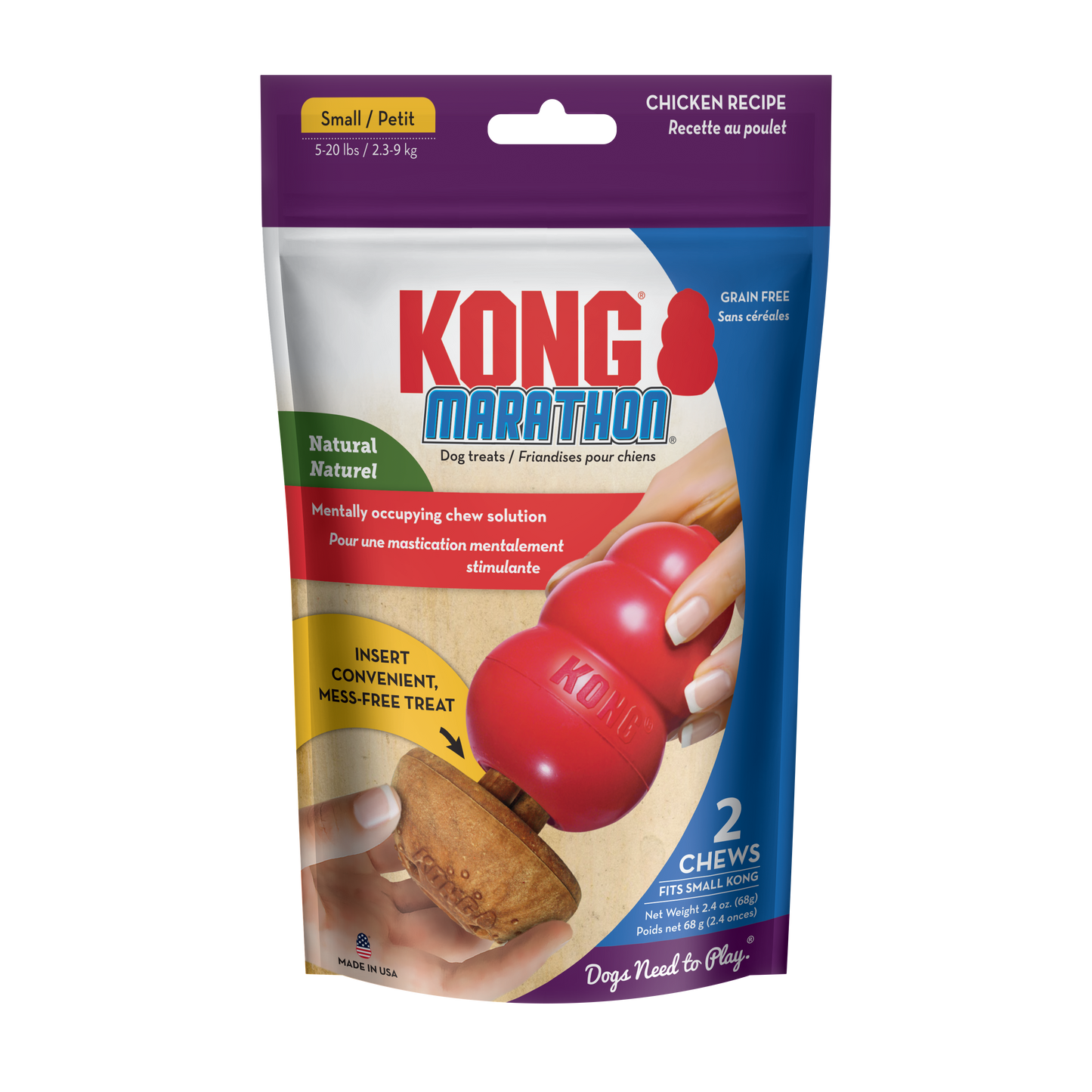 KONG Marathon 2pk Chicken Dog Treats Medium