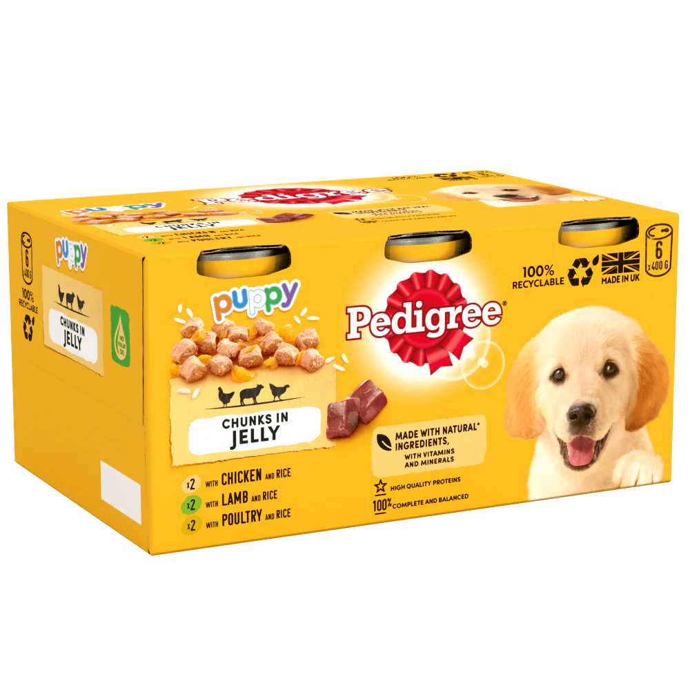 Pedigree Puppy Mixed Selection Chunks in Jelly Wet Dog Food 6 x 400g