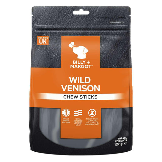 Billy & Margot Venison Chew Sticks Dog Treats - 100g