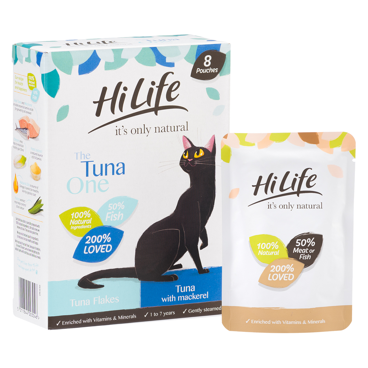 HiLife It's Only Natural The Tuna One Wet Cat Food 8 x 70g