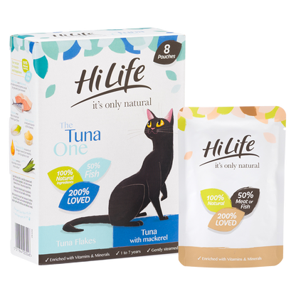 HiLife It's Only Natural The Tuna One Wet Cat Food 8 x 70g