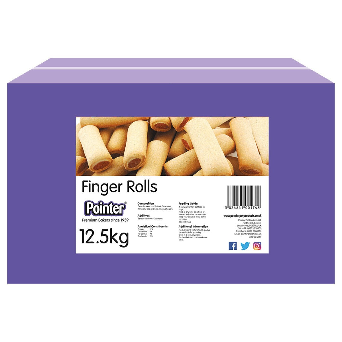 Pointer Finger Rolls Dog Treats 12.5kg