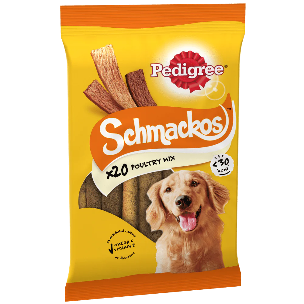 Pedigree Schmackos with Poultry Dog Treats 20 sticks