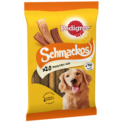 Pedigree Schmackos with Poultry Dog Treats 20 sticks