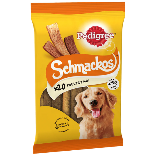 Pedigree Schmackos with Poultry Dog Treats 20 sticks