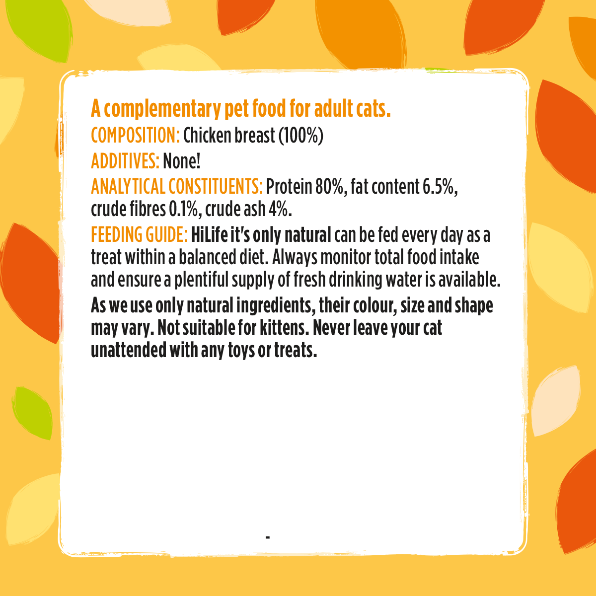 HiLife It's Only Natural Chicken Breast Cat Treats 10g