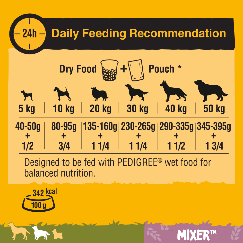 Pedigree Mixer with Wholegrain Cereal Adult Dry Dog Food 10kg