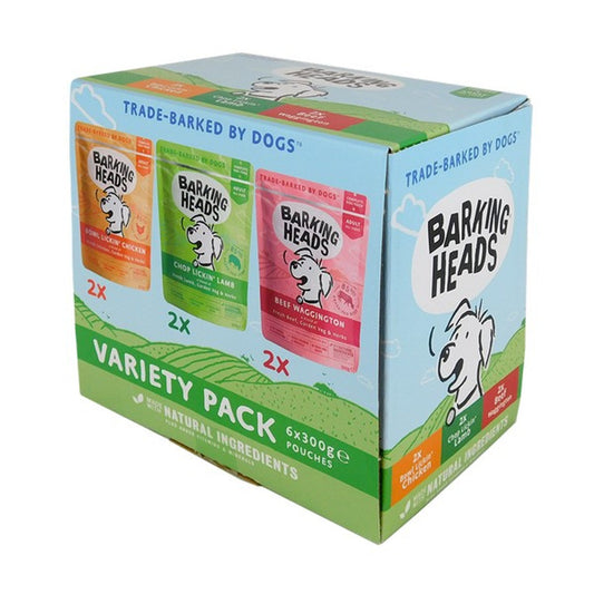 Barking Heads Variety Pack Adult Wet Dog Food 6 x 300g