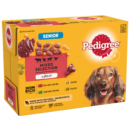 Pedigree Senior Mixed Selection in Jelly Wet Dog Food 12 x 100g
