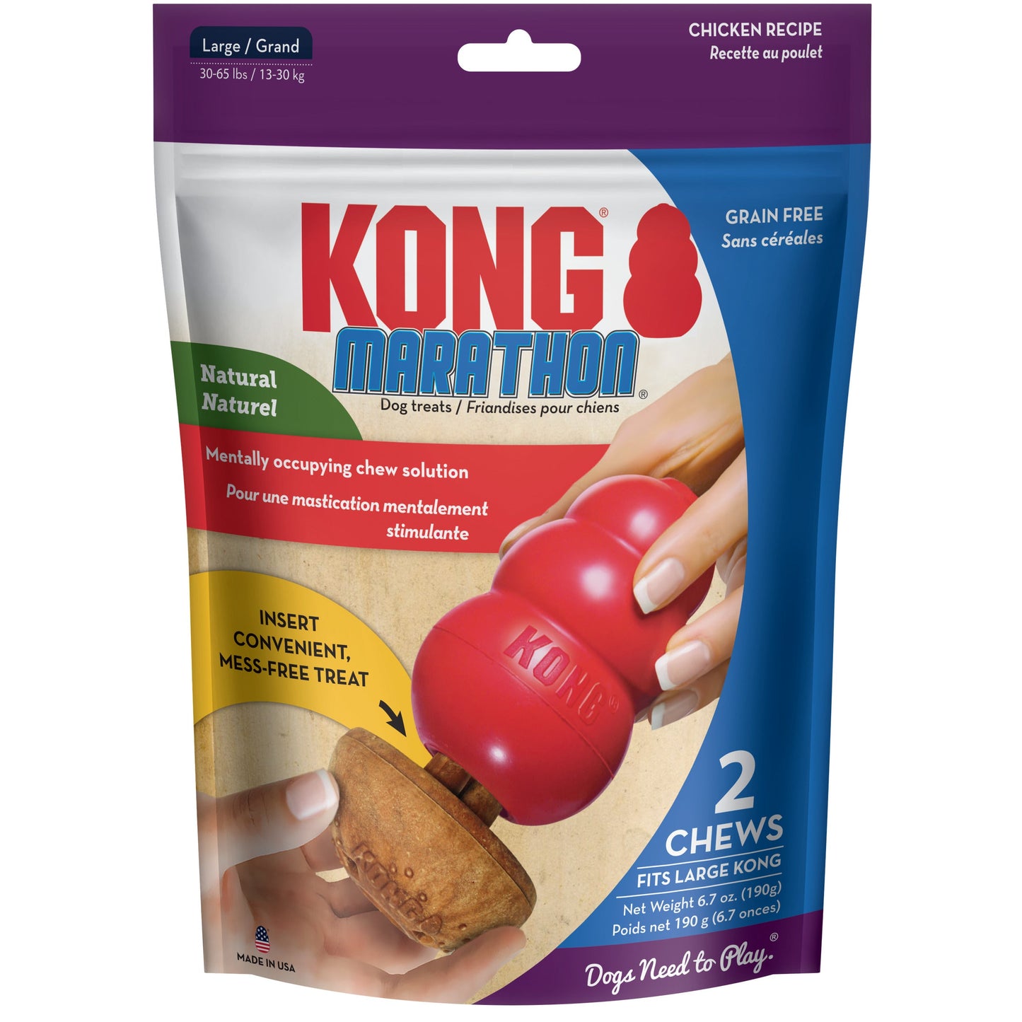 KONG Marathon 2pk Chicken Dog Treats Medium