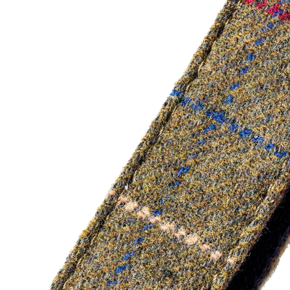 Hugo & Hudson Tweed Metal Buckle Dog Collar Dark Green Checked Medium (34-49cm)