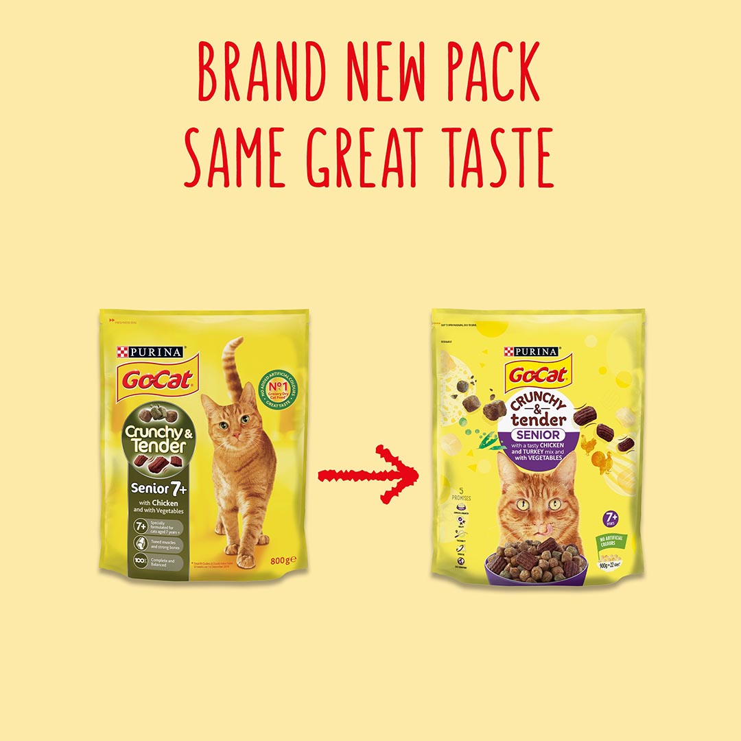 Go Cat Crunchy and Tender Senior Chicken Dry Cat Food 800g