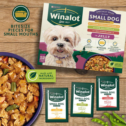Winalot Adult Small Dog Mixed in Jelly (Chicken, Lamb, Beef) Wet Dog Food 12 x 100g