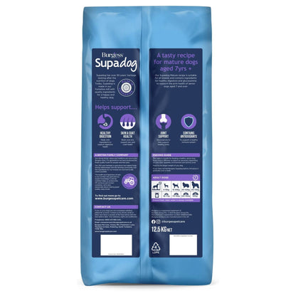 Burgess Supadog Mature with Chicken Dry Dog Food 12.5kg
