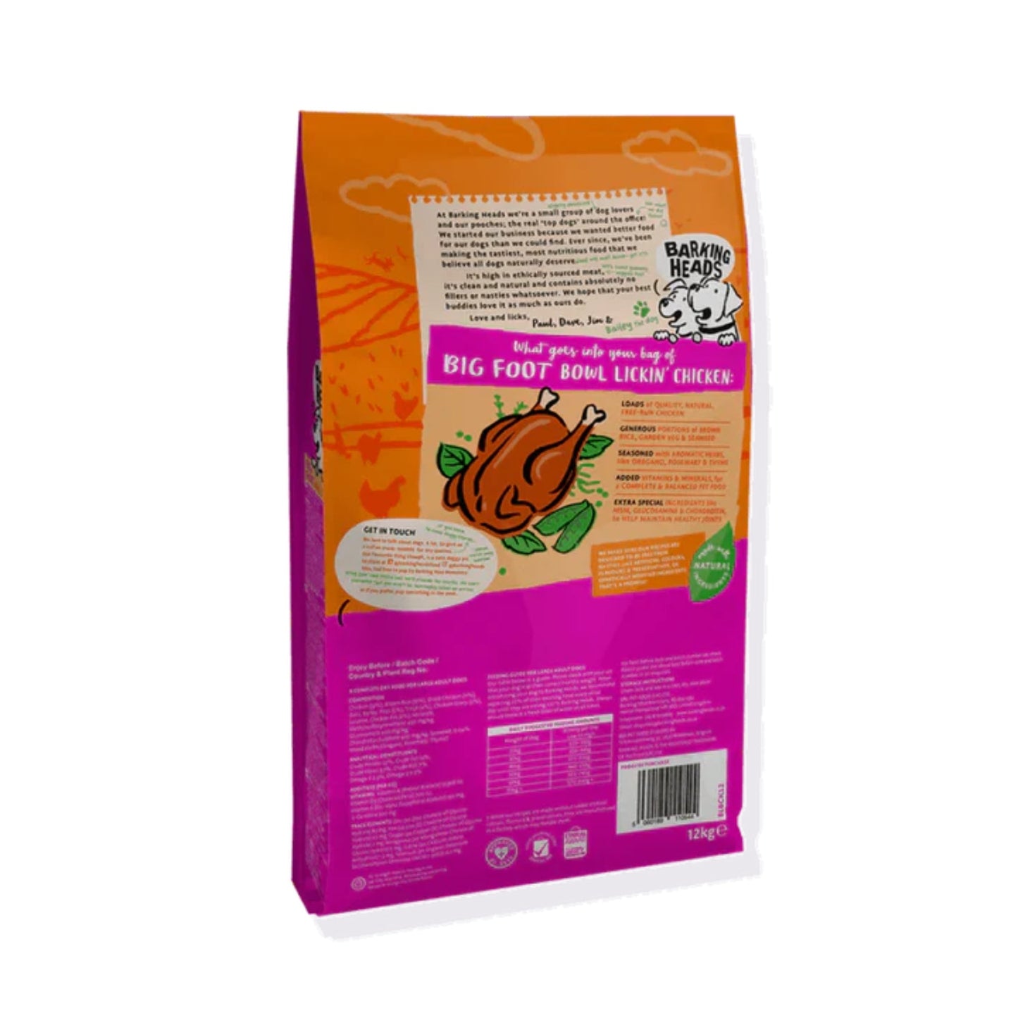Barking Heads Big Foot Bowl Lickin' Chicken Adult Large Dry Dog Food 12kg