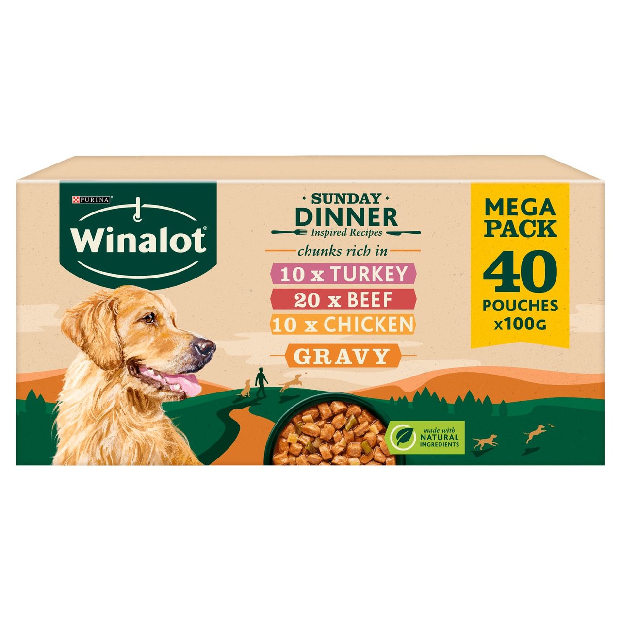 Winalot Adult Sunday Dinner Mixed in Gravy (Beef, Chicken, Turkey) Wet Dog Food