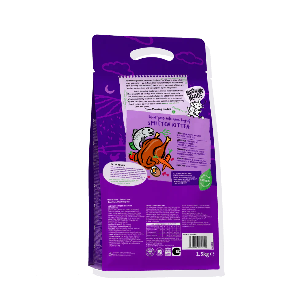 Meowing Heads Smitten Dry Kitten Food 1.5kg