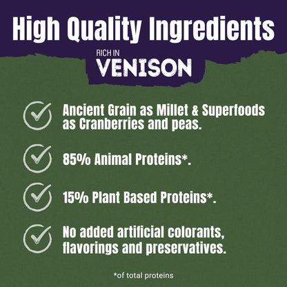 Adventuros Ancient Grain and Superfoods Rich in Venison Dog Treats 120g