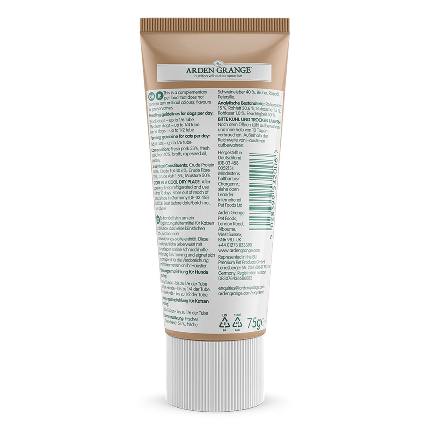 Arden Grange Tasty Liver Treat for Dogs and Cats 75g
