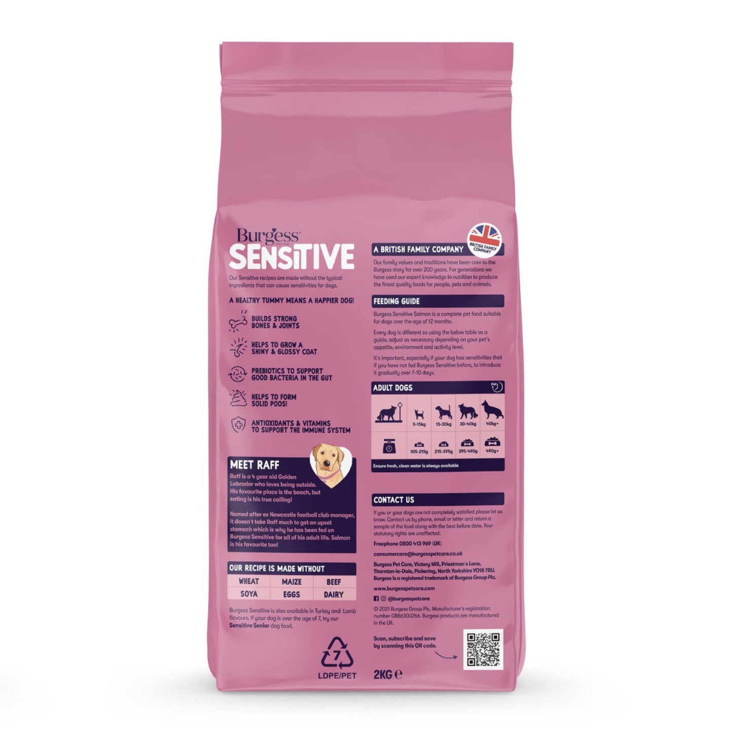 Burgess Sensitive Adult Salmon Dry Dog Food