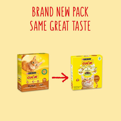 Go Cat Adult Chicken and Turkey Dry Cat Food 320g