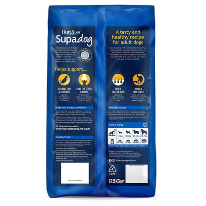 Burgess Supadog Adult with Chicken Dry Dog Food 12.5kg