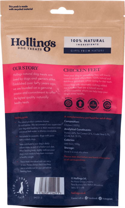 Hollings 100% Natural Chicken Feet 100g