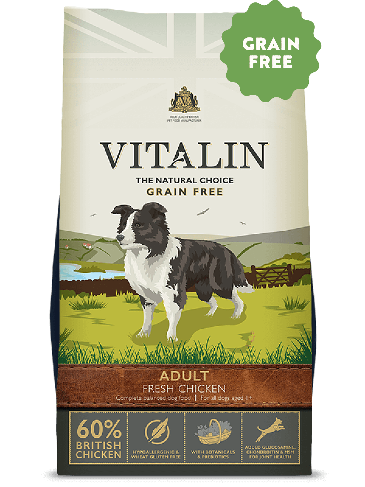 Vitalin Adult 60% Chicken Grain Free Dry Dog Food 12kg