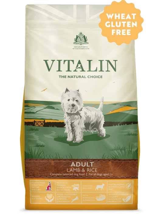 Vitalin Adult Lamb & Rice Gluten Free Dry Dog Food 12kg