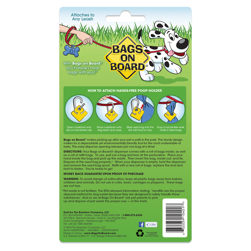 Bags on Board Bone Waste Pick-Up Dispenser 30 bags