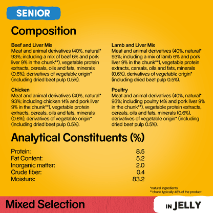 Pedigree Senior Mixed Selection in Jelly Wet Dog Food 12 x 100g