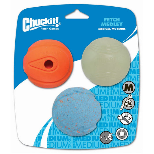 Chuckit! Fetch Medley Medium 6.5cm 3 pack