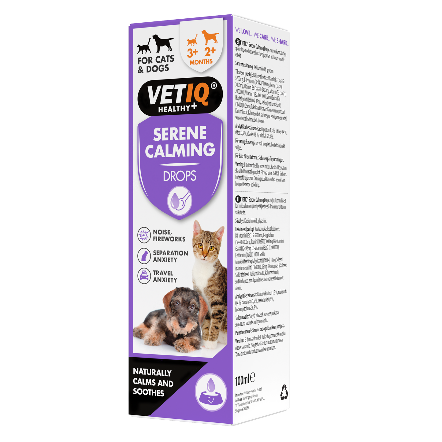 VetIQ Serene UM Drops for Cats & Dogs 100ml