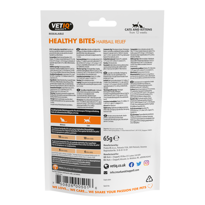 VetIQ Healthy Bites Hairball Remedy Cat Treats 65g