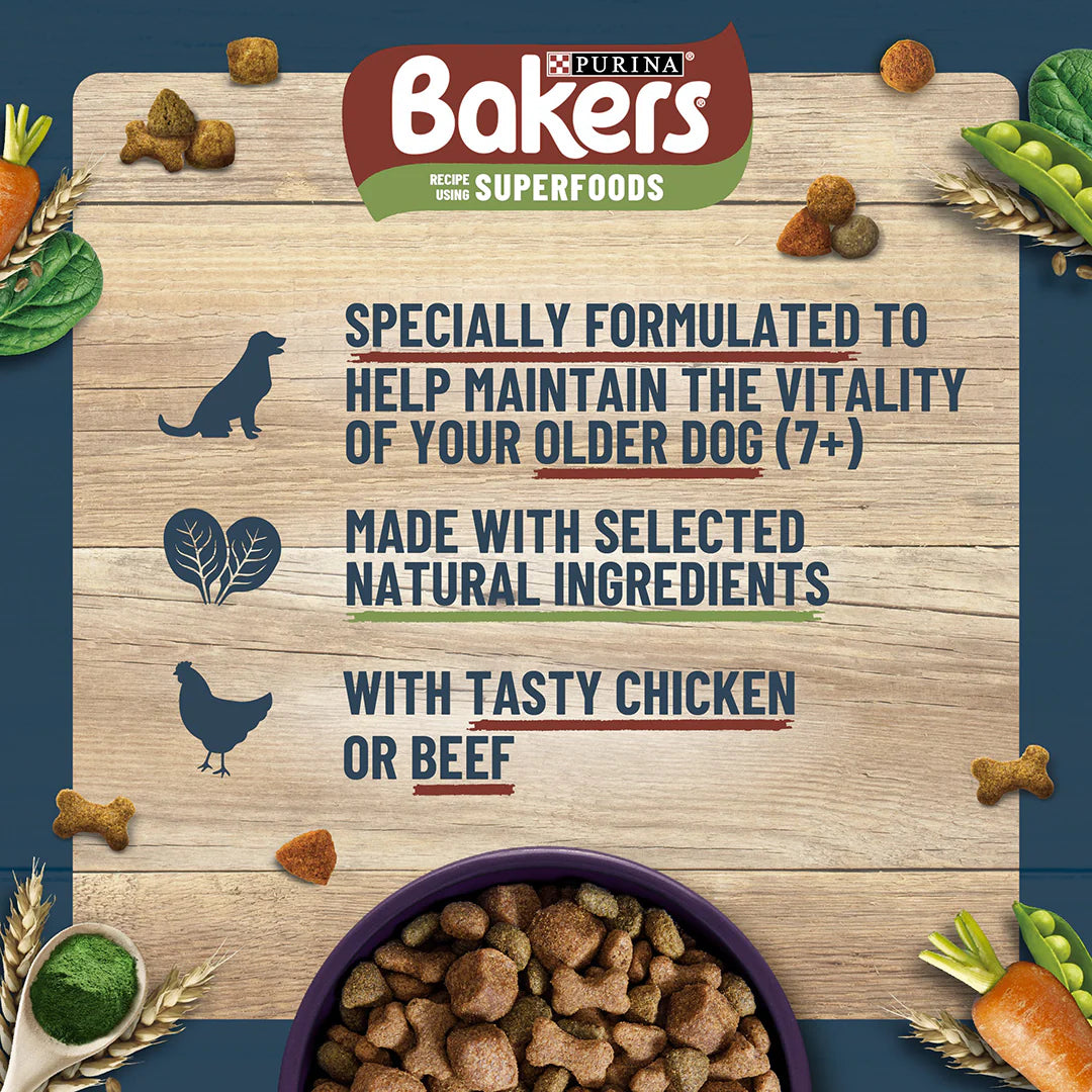 Bakers Senior 7+ Chicken with Vegetables Dry Dog Food