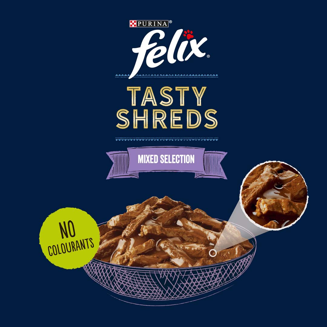 Felix Adult Tasty Shreds Mixed Selection Wet Cat Food