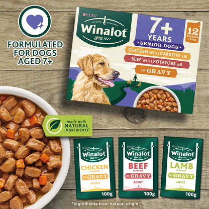 Winalot Meaty Chunks Senior Mixed in Gravy Beef & Chicken Wet Dog Food 12 x 100g