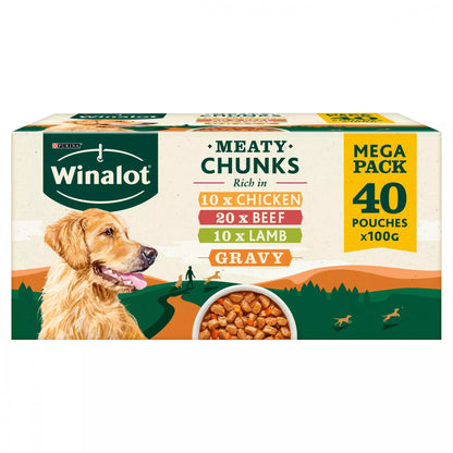 Winalot Adult Meaty Chunks Mixed in Gravy (Beef, Chicken, Lamb) Wet Dog Food