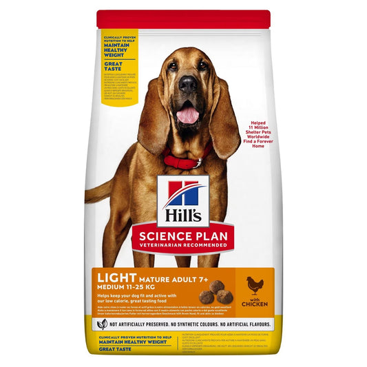 [Clearance Sale] Hill's Science Plan Mature Adult 7+ Light Medium with Chicken Dry Dog Food 14kg