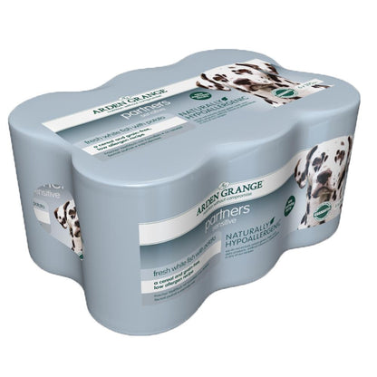 Arden Grange Adult Partners Sensitive Fresh White Fish & Potato Wet Dog Food 6 x 395g