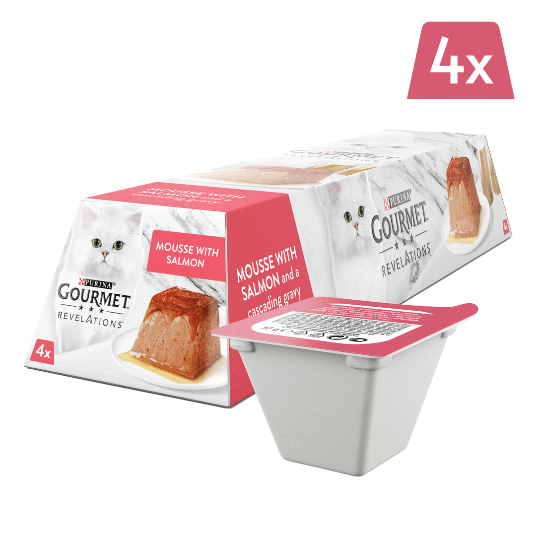 Gourmet Adult Revelations Mousse with Salmon Wet Cat Food 4 x 57g
