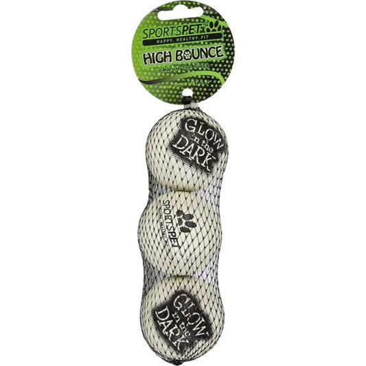 Sportspet Glow in the Dark High Bounce Ball 3 pack