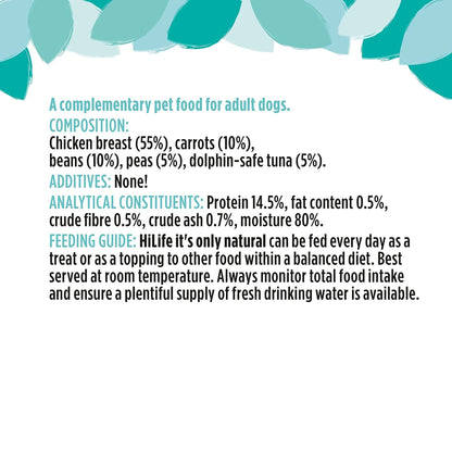 HiLife It's Only Natural Luxury Chicken with Tuna & Garden Vegetables Wet Dog Food 100g