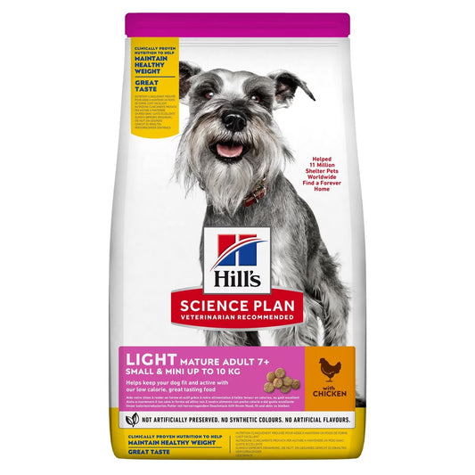 Hill's Science Plan Mature Adult 7+ Light Small & Mini with Chicken Dry Dog Food 2.5kg