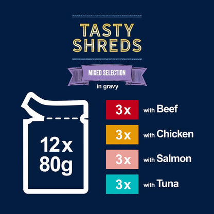 Felix Adult Tasty Shreds Mixed Selection Wet Cat Food