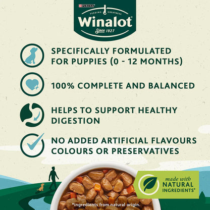 Winalot Meaty Chunks Puppy Mixed in Gravy Chicken & Lamb Wet Dog Food 12 x 100g