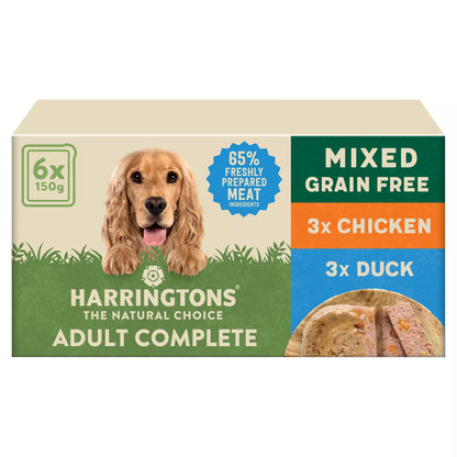 Harringtons Grain Free Mixed Wet Dog Food Bumper Pack 6 x 150g