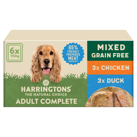 Harringtons Grain Free Mixed Wet Dog Food Bumper Pack 6 x 150g